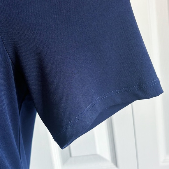 MICHAEL Michael Kors Navy Blue & Green Print Mini Shift Dress Medium - Picture 7 of 16